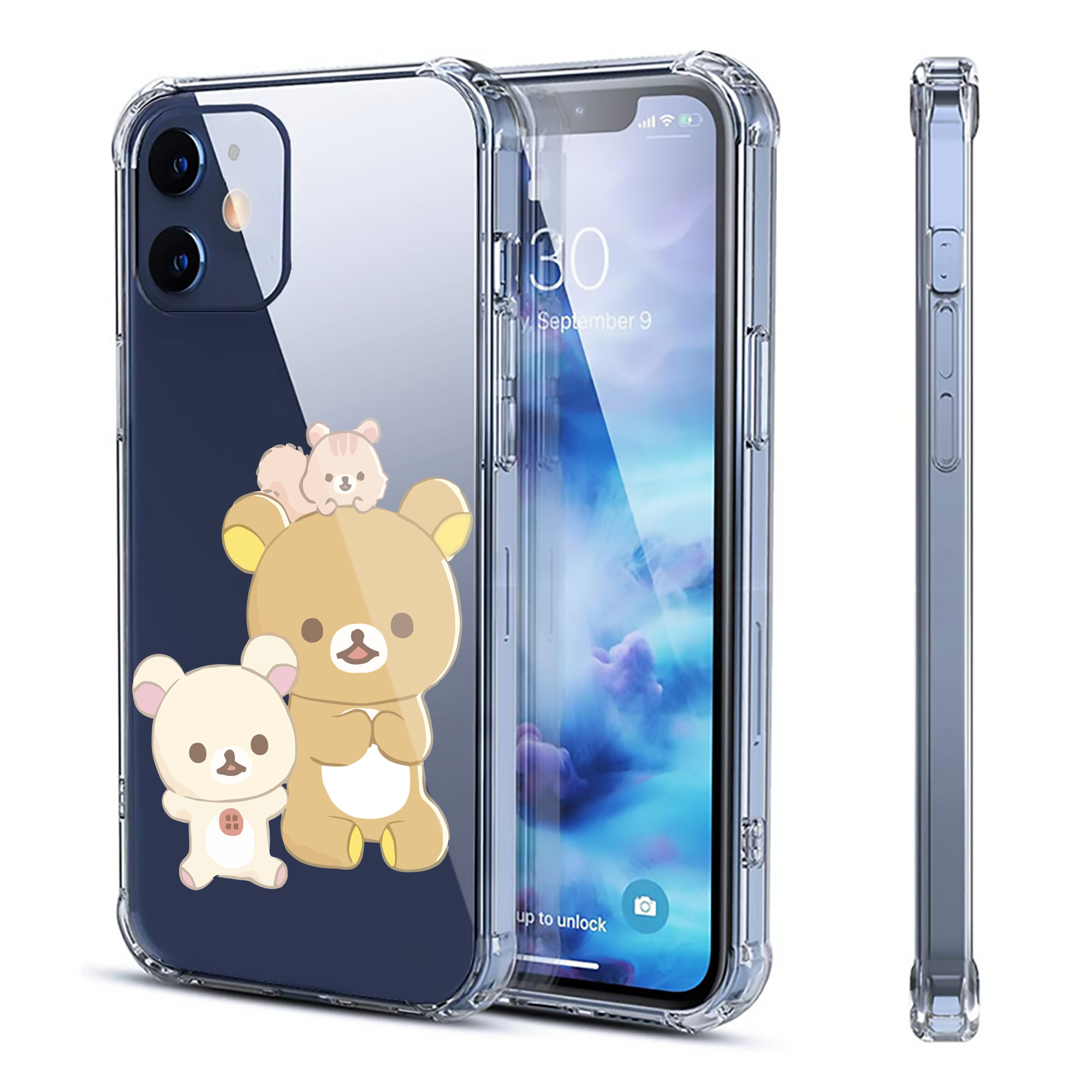 （画像用） リラックマ リラックマ キイロイトリ Rilakkuma Korilakkuma Kiiroitori 【iPhone 12シリーズ対応】透明スマホケース（クリアソフトケース）